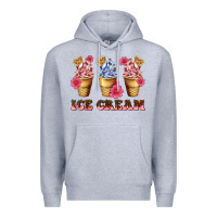 Heather Grey floral ice cream Premium Hoodie - AdoDesignShop