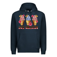 Navy floral ice cream Premium Hoodie - AdoDesignShop