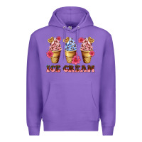 Purple floral ice cream Premium Hoodie - AdoDesignShop