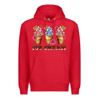 Red floral ice cream Premium Hoodie - AdoDesignShop