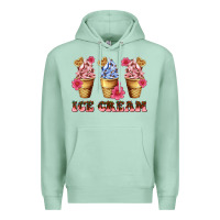 Seafoam floral ice cream Premium Hoodie - AdoDesignShop