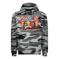 Slate Camo floral ice cream Premium Hoodie - AdoDesignShop