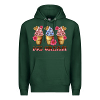 Sports Green floral ice cream Premium Hoodie - AdoDesignShop