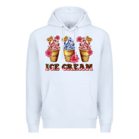 White floral ice cream Premium Hoodie - AdoDesignShop