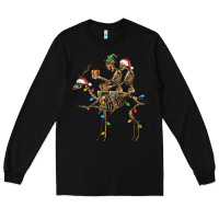Black Christmas deer and skeletons Long Sleeve Tee - FaDigitalArtStudio