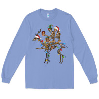 Colony Blue Christmas deer and skeletons Long Sleeve Tee - FaDigitalArtStudio