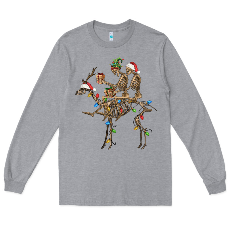 Christmas Deer And Skeletons Long Sleeve Tee by FaDigitalArtStudio | Teevron
