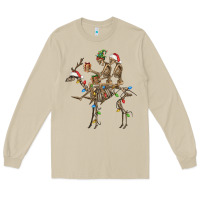 Mushroom Christmas deer and skeletons Long Sleeve Tee - FaDigitalArtStudio
