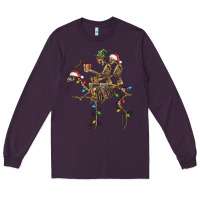 Plum Christmas deer and skeletons Long Sleeve Tee - FaDigitalArtStudio