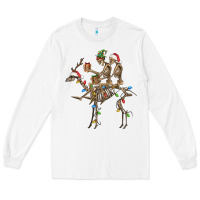 White Christmas deer and skeletons Long Sleeve Tee - FaDigitalArtStudio