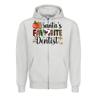 Dove Grey santa's favorite dentist Zipper Hoodie - AdoDesignShop