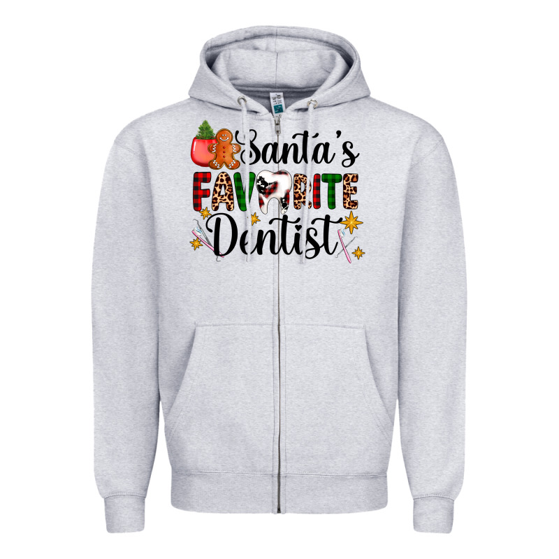 Santa's Favorite Dentist Zipper Hoodie by AdoDesignShop | Teevron