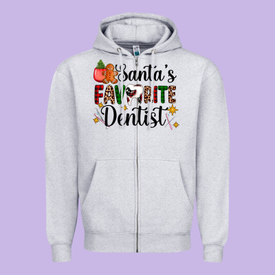 Santa's Favorite Dentist Zipper Hoodie Designed By Adodesignshop