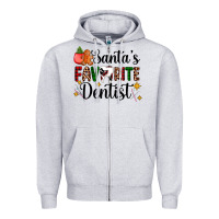 Heather Grey santa's favorite dentist Zipper Hoodie - AdoDesignShop