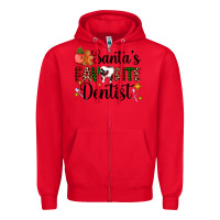 Red santa's favorite dentist Zipper Hoodie - AdoDesignShop