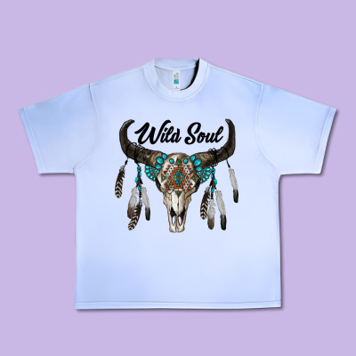 Wild Soul Boho Skull Urban Heavy Tee Designed By Ranaportraitstore