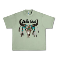 Oil Green wild soul boho skull Urban Heavy Tee - RanaPortraitStore