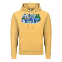Vintage Mustard snow gnome truck Vintage Hoodie - Zillion Design Studio