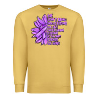 Antique Gold purple pancreatic cancer sunflower and cancer ribb Premium Sweatshirt - MaliasSmallBusiness