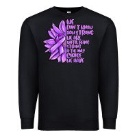Black purple pancreatic cancer sunflower and cancer ribb Premium Sweatshirt - MaliasSmallBusiness