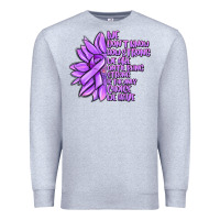 Heather Grey purple pancreatic cancer sunflower and cancer ribb Premium Sweatshirt - MaliasSmallBusiness