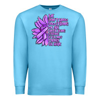 Ocean Blue purple pancreatic cancer sunflower and cancer ribb Premium Sweatshirt - MaliasSmallBusiness