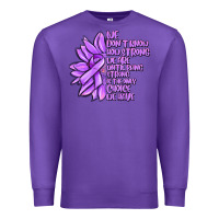 Purple purple pancreatic cancer sunflower and cancer ribb Premium Sweatshirt - MaliasSmallBusiness