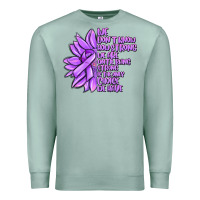 Seafoam purple pancreatic cancer sunflower and cancer ribb Premium Sweatshirt - MaliasSmallBusiness