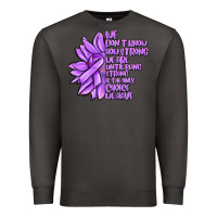 Smoke purple pancreatic cancer sunflower and cancer ribb Premium Sweatshirt - MaliasSmallBusiness