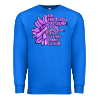 True Royal purple pancreatic cancer sunflower and cancer ribb Premium Sweatshirt - MaliasSmallBusiness