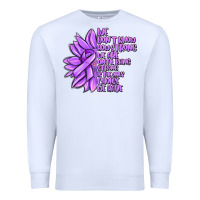 White purple pancreatic cancer sunflower and cancer ribb Premium Sweatshirt - MaliasSmallBusiness
