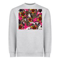 Heather Grey sunflower cowhide Heavyweight Sweatshirt - Zillion Design Studio