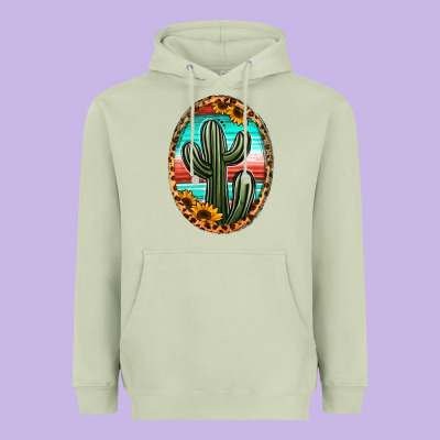Serape And Sunflower Cactus Heavyweight Hoodie Designed By Jasminsmagicworld