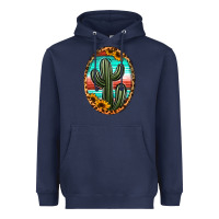 Navy serape and sunflower cactus Heavyweight Hoodie - Jasminsmagicworld