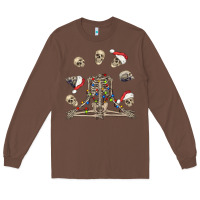 Chestnut christmas human skeleton and skulls Long Sleeve Tee - FaDigitalArtStudio