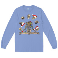 Colony Blue christmas human skeleton and skulls Long Sleeve Tee - FaDigitalArtStudio