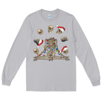 Moon Dust christmas human skeleton and skulls Long Sleeve Tee - FaDigitalArtStudio