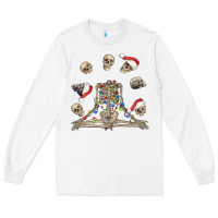 White christmas human skeleton and skulls Long Sleeve Tee - FaDigitalArtStudio