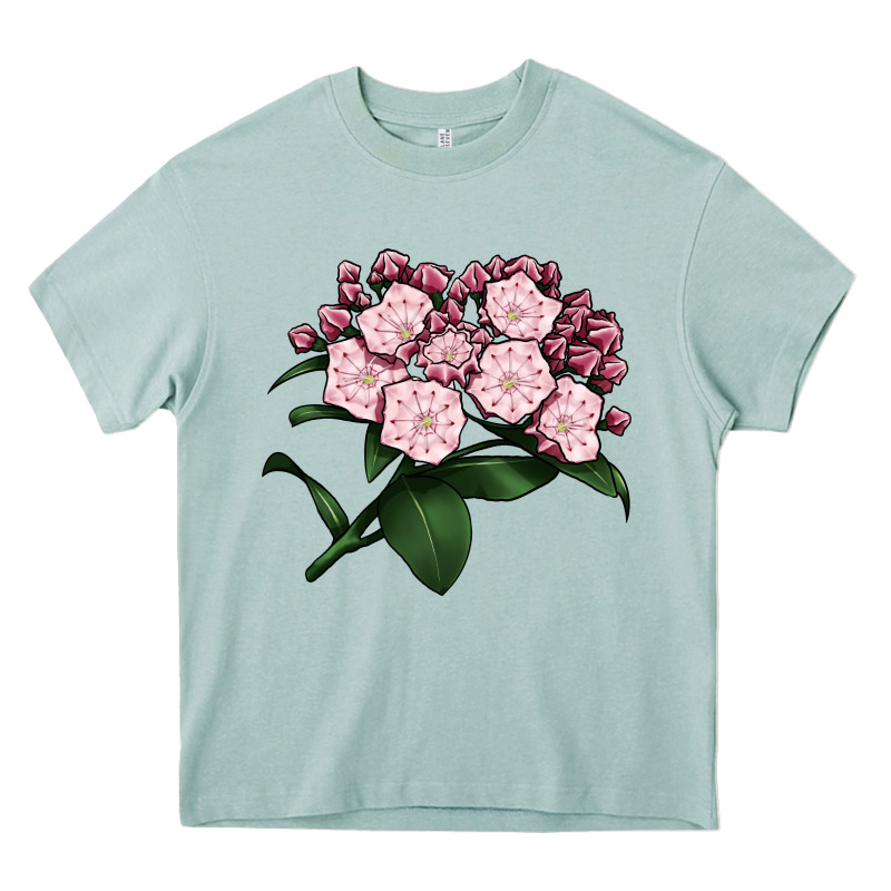 Mountain Laurel Flower Illustrations Heavy Core Tee by LillyAllenDesigns | Teevron