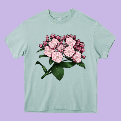 Mountain Laurel Flower Illustrations Heavy Core Tee Designed By Lillyallendesigns