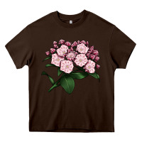 Chocolate Brown Mountain Laurel Flower Illustrations Heavy Core Tee - LillyAllenDesigns
