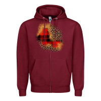 Burgundy christmas patch Zipper Hoodie - JahusDesignShop