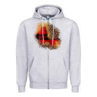 Heather Grey christmas patch Zipper Hoodie - JahusDesignShop