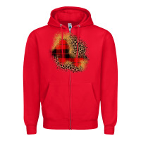 Red christmas patch Zipper Hoodie - JahusDesignShop