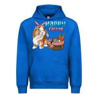 Cobalt Happy Easter Bunny And Egg Basket Urban Hoodie - RanaPortraitStore