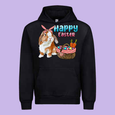 Happy Easter Bunny And Egg Basket Urban Hoodie Designed By Ranaportraitstore