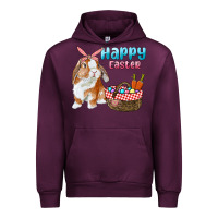 Mauve Wine Happy Easter Bunny And Egg Basket Urban Hoodie - RanaPortraitStore