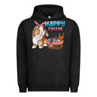 Pigment Black Happy Easter Bunny And Egg Basket Urban Hoodie - RanaPortraitStore
