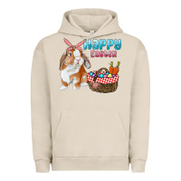 Pigment French Oak Happy Easter Bunny And Egg Basket Urban Hoodie - RanaPortraitStore