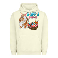 Pigment Pistachio Happy Easter Bunny And Egg Basket Urban Hoodie - RanaPortraitStore